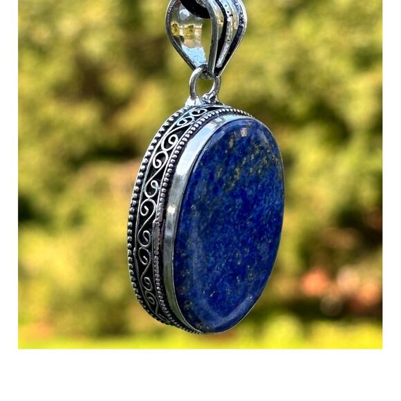 925 Sterling Lapis Lazuli Pendant - Picture 3 of 5